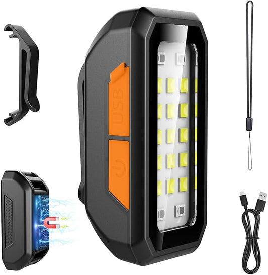Clip on Rechargeable Night Running Lights for Runners Dog Walking, Waterproof Portable Magnetic Mini Handsfree Flashlight for Hiking, Cyclists,Jogging,Night Working, Camping, Outdoor Adventure