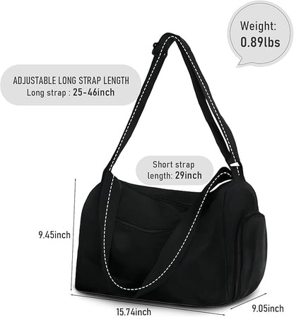 Small Gym Bag for Women Sports Duffel Bag with Shoes Compartment, Waterproof Travel Duffel Bag Carry on Bag Overnight Bag Weekender Bags for Workout Swimming Yoga Dance