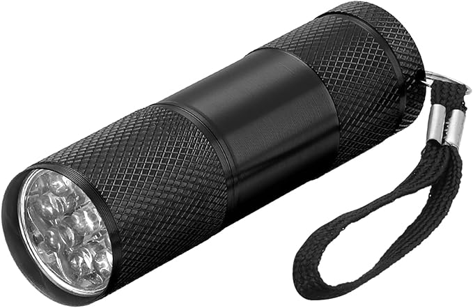 PATIKIL 9 LED Mini Flashlights, Aluminum Pocket Flashlight Torch with Lanyard for Camping, Hiking, Outdoor Emergencies, Black