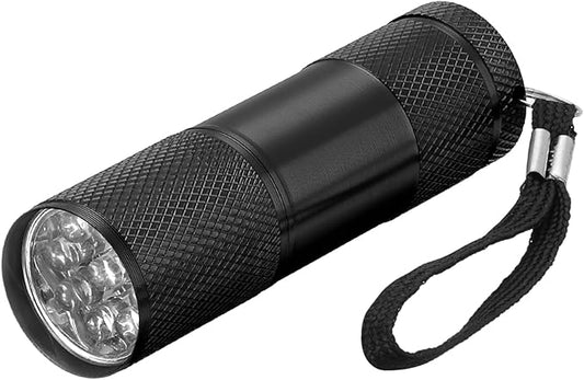 PATIKIL 9 LED Mini Flashlights, Aluminum Pocket Flashlight Torch with Lanyard for Camping, Hiking, Outdoor Emergencies, Black
