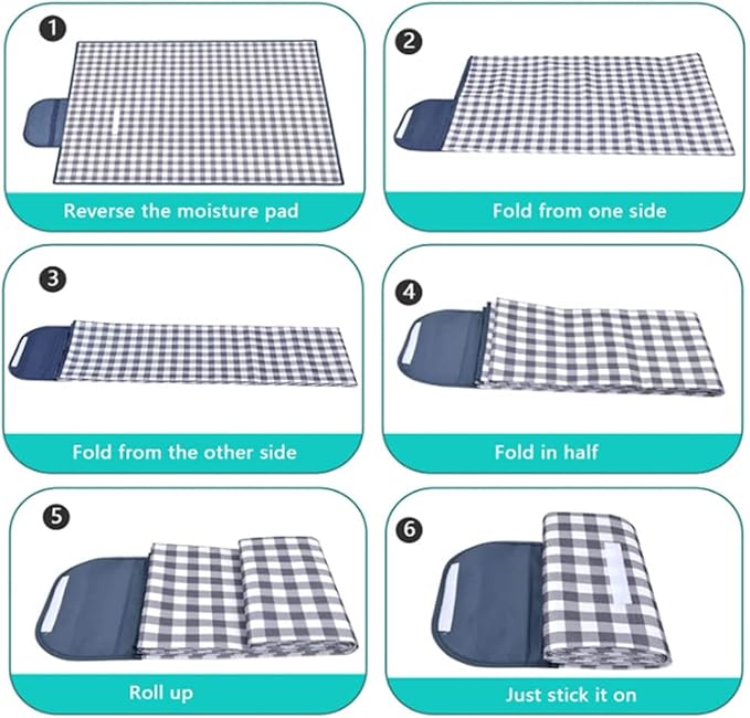 Extra Large Picnic Blanket Beach Blankets, Outdoor Foldable Waterproof Sand Mat for Beach Camping Hiking Travel Family Concerts Grass Park Music Festival Lawn Mats (Blue, 80x60inch)