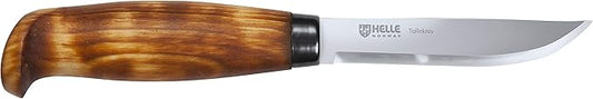 HELLE Knives - Tollekniv - Fixed Blade - Fishing Knife - Birch Wood Handle - 12C27 Stainless Steel - Made in Norway