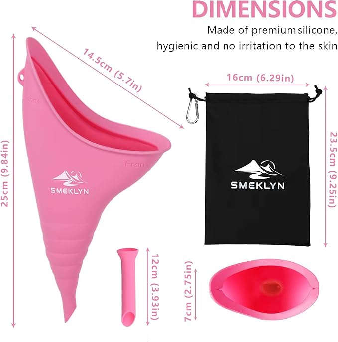 Female Urination Device Women Pee Funnel Reusable Silicone Urine Cup Female Urinal Post Surgery Pee Standing Up Perfect for Camping Hiking Travel Road Trip Accessories-Plus Size