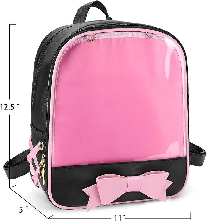 STEAMEDBUN Ita Bag Backpack Bowknot Kawaii Pin Display Backpack Bag with Insert