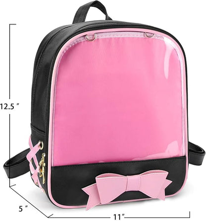 STEAMEDBUN Ita Bag Backpack Bowknot Kawaii Pin Display Backpack Bag with Insert
