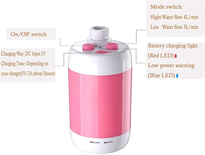 Iron Hammer Portable Shower Electric Shower Camping Shower with Shower Head Shut OFF Valve