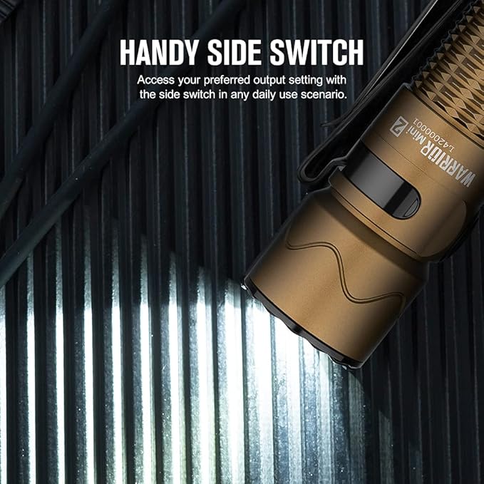 OLIGHT Warrior Mini2 1750 Lumens Rechargeable Tactical Flashlight with Dual Switch and Proximity Sensor, High Performance LED Flashlights for EDC, Outdoor, Camping and Emergency (Desert Tan)