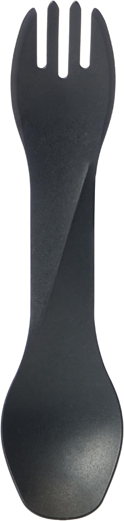 humangear GoBites Uno | Travel & Camping Utensils | Portable & Convertible Dining Ware | Multi-Functional Spork, Black Titanium