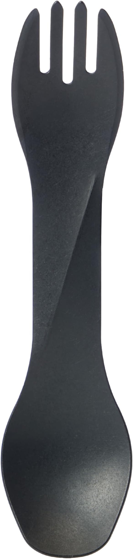 humangear GoBites Uno | Travel & Camping Utensils | Portable & Convertible Dining Ware | Multi-Functional Spork, Black Titanium