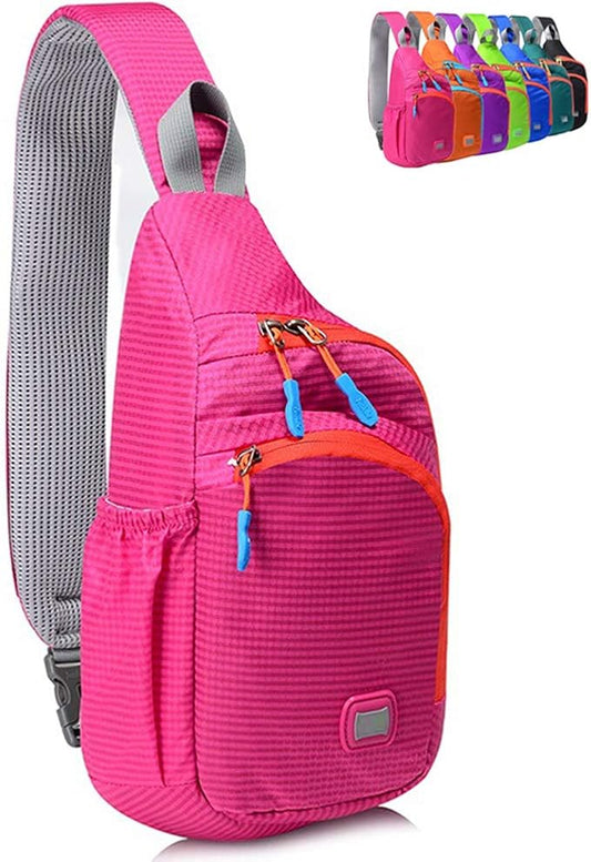 Peicees Small Sling Backpack Waterproof Unisex Shoulder Bag Chest Crossbody Daypack