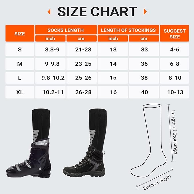 Heated Socks for Women Men Rechargeable Washable, Battery Electric Heated Socks Foot Warmers with APP Control for Skiing Hunting Riding Camping Fishing Hiking Outdoor Work