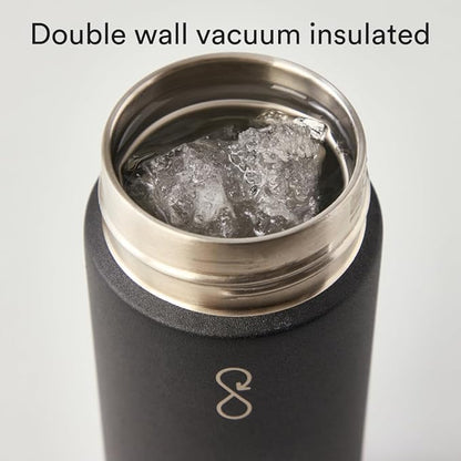 Ocean Bottle - Recycled Stainless Steel Drinks Reusable Water Bottle - Eco-Friendly & Reusable - Obsidian Black - 17 oz