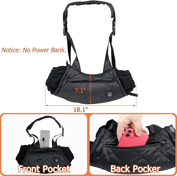 Heated Hand Muff, Electric Heating Hand Warmer Pouch, Suitable for Outdoor Hunting, Sports, Photography, Golf, Hike, Football, Snow Camping in Cold Winter Keep Warmth