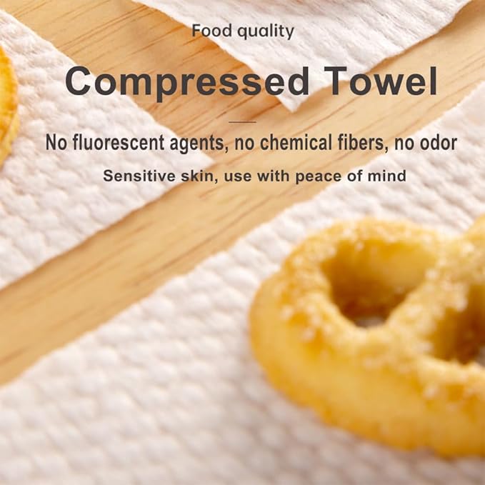 250 Disposable Thicker Style Magic Compressed Towels with Dispenser, Disposable Face Compressed Towel, Mini Compressed Towel, Camping Towel, Portable Compressed Coin Tissue for Travel/Home/Outdoor Act