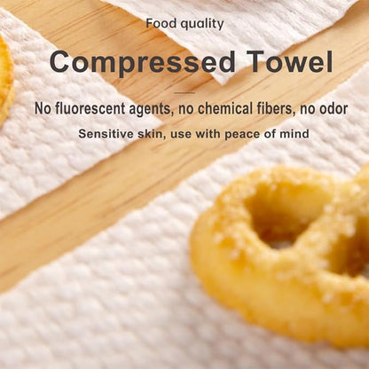250 Disposable Thicker Style Magic Compressed Towels with Dispenser, Disposable Face Compressed Towel, Mini Compressed Towel, Camping Towel, Portable Compressed Coin Tissue for Travel/Home/Outdoor Act