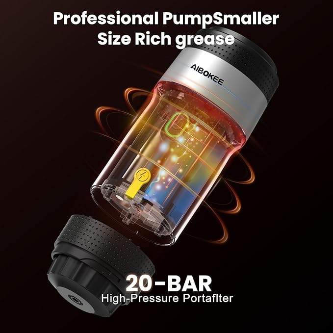 Portable Espresso Maker,3-in-1Portable Coffee Maker,20 Bar Mini Espresso Machine,Self-Heating Travel Coffee Maker Compatible with NS, DG Pods & Ground Coffee, for Camping Hiking,Office,RV