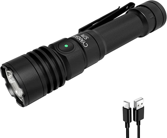 CYANSKY Rechargeable Flashlights High Lumens,l400 Lumen & 350 Meters Super Bright,Magnetic EDC Flashlight, IP68 Waterproof,Flash Lights for Emergency,Camping,Search and Rescue(S7R)