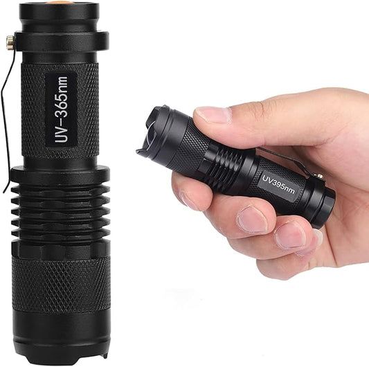 LED Torch Battery Powered, UV Ultra Flashlight Blacklight Light Inspection Lamp Torch 395/365 nM, for Power Cut, Camping, Dog Walking(365nm)