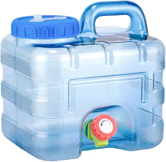 Water Storage Containers, Camping Water Container, Portable Water Tank with Faucet Camping Bucket with Tap Water Jug with Spigot BPA Free Emergency Water Storage for Outdoor Camping Hiking