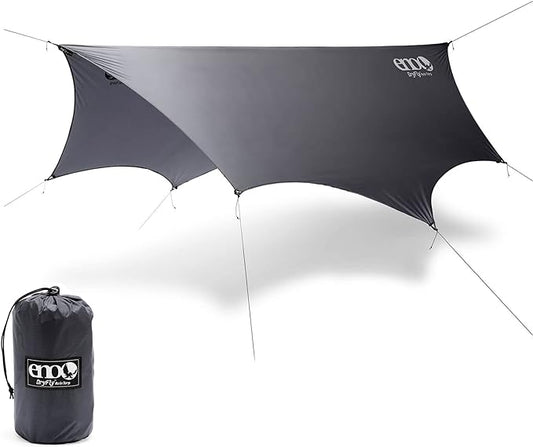ENO, DryFly Rain Tarp - Heavy-Duty Waterproof Tarp - for Camping, Hiking, Backpacking, Travel, a Festival, or The Beach