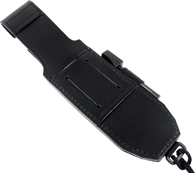 JEO-TEC Nº15 Bushcraft Survival Hunting Tactical Knife - BOHLER N690C Stainless Steel, Multi-positioned Leather Sheath, Sharpener Stone