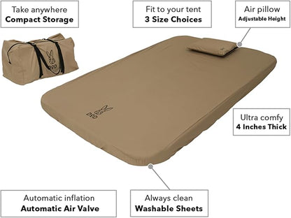 Soto Sleeping Pad for Camping - Extra Thick Self-Inflating Camping - Mattress and Camping Pillow - Tan - Small