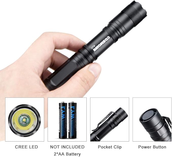 Pen Flashlight, 3 Modes Small Pen Light Flashlight, Super Bright Powered by 2xAA Battery(Not Included) IP54 Waterproof with Pocket Clip Penlight for Emergency, Inspection, Medical -2 Pack