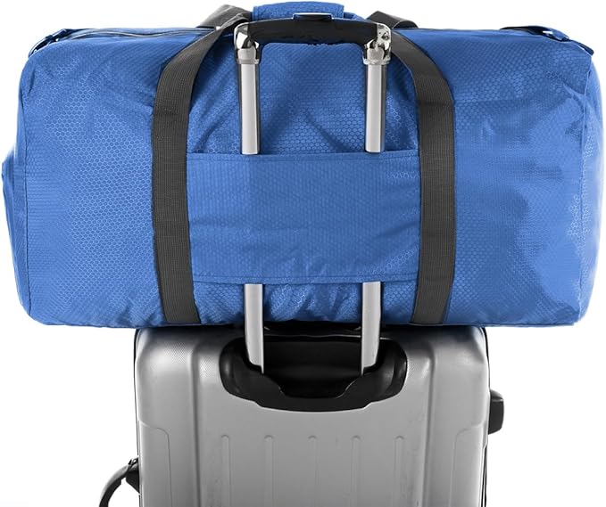 Dimayar Travel Duffle Bag for Men Women - Foldable Duffel Bag with Shoes Compartment - Overnight Bags Waterproof & Tear Resistant(85L,Navy Blue)