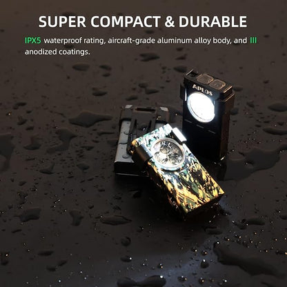 APLOS L01 1100 Lumens Rechargeable Mini EDC Flashlight, Magnetic Base & Clip, Bright Pocket Flashlight for Outdoor, Emergencies, Powered by Built-in Battery, Type-C Charging (Camouflage)