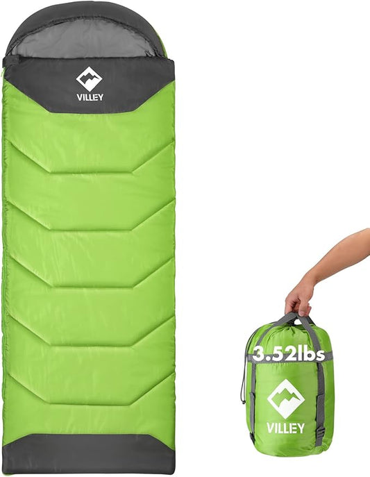 VILLEY Camping Sleeping Bag for Adults Boys and Girls, Lightweight Compact Backpacking Sleeping Bag for Outdoor, Traveling, Hiking