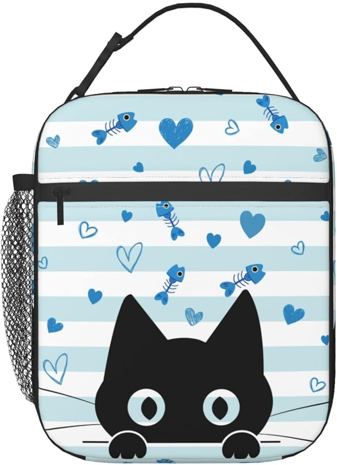 Black Cat Lunch Box Reusable Insulated Lunch Bag Thermal Cooler Tote For Boys Girls Teen School Men Women Picnic Travel Hiking