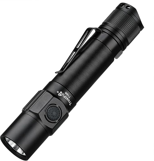 TrustFire T10R Flashlight High Lumens, 1800 Lumnen Rechargeable Flashlights 5 Modes Super Bright LED Tactical Flashlight IP68 Pocket EDC Flash Light for Camping, Emergency, Rescue, Hunting, Repair