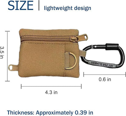 3 Pack Tactical EDC Keychain Pouch with Upgraded D-Ring - Military Mini Molle Utility Organizer for Outdoor, Hiking, Camping, Belt Gear, Zipper Pocket Bag
