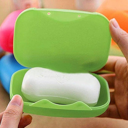 2 Pcs Plastic Soap Case Holder Container Box Home Outdoor Hiking Camping Travel Light Green