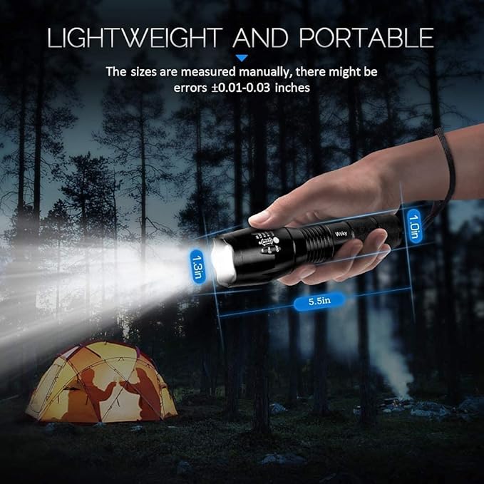 6PCS LED Flashlights, 10000 High Lumens Tactical Flashlight, 5 Modes, Waterproof Super Bright Flashlights for Emergencies, Camping, Hiking