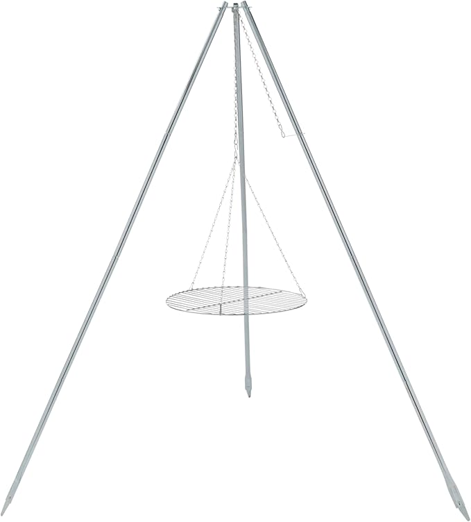 Coleman Tripod Grill & Lantern Hanger, Grill Grate with Adjustable Height for Cooking Over Fire & Collapsible Legs for Easy Storage, Tripod for Lantern Hanging