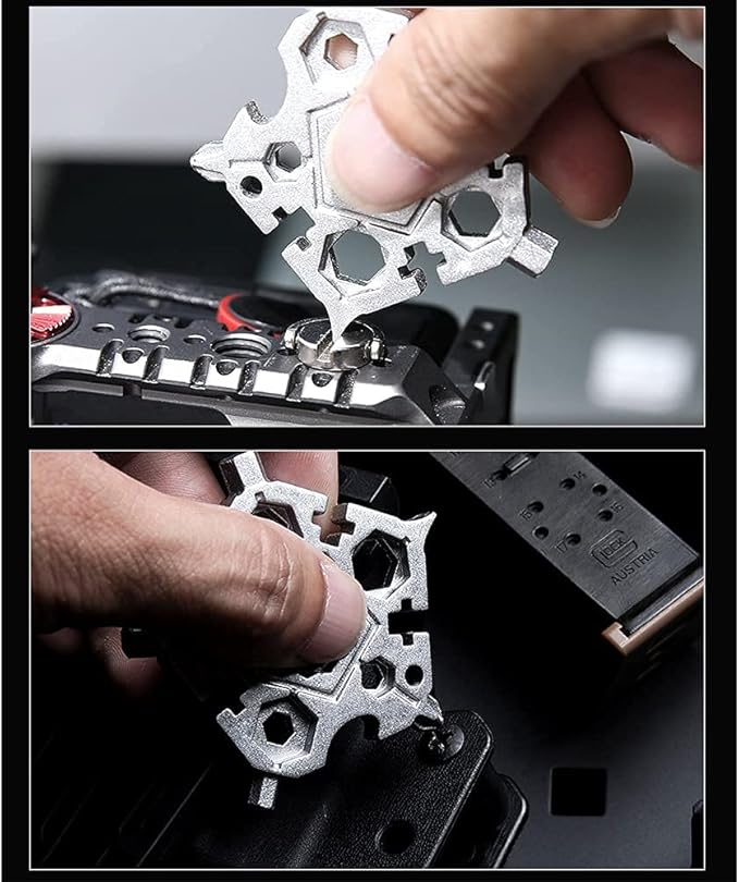 23- in-1 Pentagonal Pocket Tool, 2021 Snowflake Multitool Tool with Stainless Steel, Outdoor Tool for Drill Drive, Screwdriver, Bottle Opener, Wrench, Bicycle Spokes, ETC Gifts for Father Boyfriend