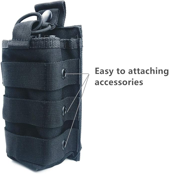 Molle Tactical Universal Radio Nylon Holster Pouch Holder, Military Molle Radio Case Bag Compatible with Baofeng Midland Motorola Walkie talkies