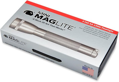 Maglite Mini Incandescent 2-Cell AA Flashlight in Presentation Box, Gray