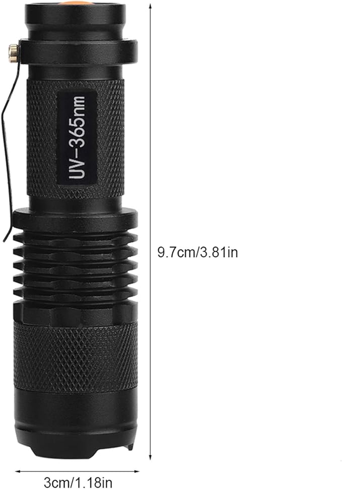 LED Torch Battery Powered, UV Ultra Flashlight Blacklight Light Inspection Lamp Torch 395/365 nM, for Power Cut, Camping, Dog Walking(365nm)