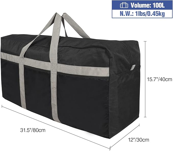 REDCAMP Foldable Travel Bag, Large Sports Bag, 75L/96L/100L, Lightweight Waterproof Tote Bag
