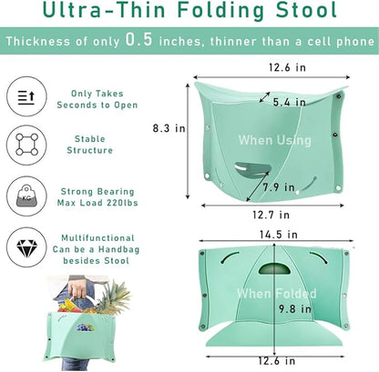Folding Lightweight Portable Stool, Thickness of 0.5 in, Collapsable Foldable Travel Potty Stool, Footrest for Air Travel. Opens Easy for Camping Hiking Picnic Fishing Subway Party Ball Game (Yellow)