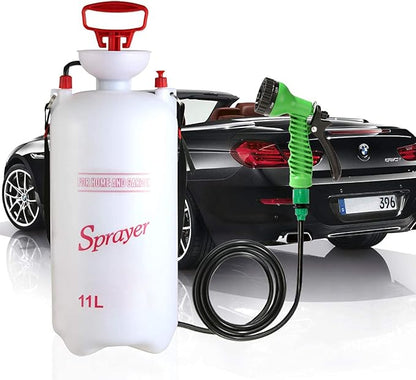 CLICIC Pressure Sprayer with 7 Spray Modes, Camping Shower with Removable Hose and Shower Head for Camping Outdoor Traveling Hiking and Pet Bath (2.9 Gallon)