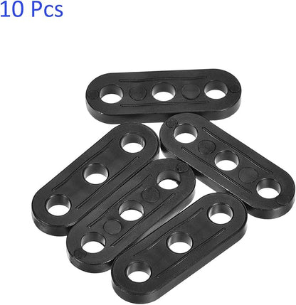 10 Pack Plastic Rope Tensioner - Straight Wind Rope Adjuster Anti-Slip Rope Buckle Adjustable Tool, Apply to Camping Hiking (5.4mm, Black)