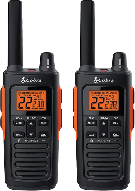 Cobra RX680 2 Watt Rugged Walkie Talkies - Waterproof & Dustproof, Rechargeable, Long Range up to 38-Mile Two Way Radio with NOAA Weather Alert & VOX ( 2 Pack )