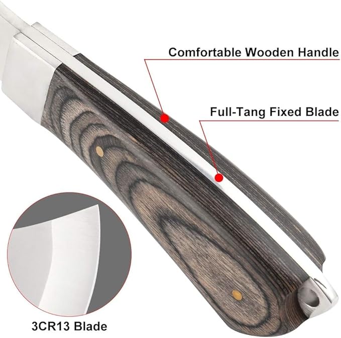 Axe and Fixed Blade Knife Combo Set, Camping Hatchet, Compact Survival Axe Set with Nylon Sheath Fixed Blade Full Tang Knives Set for Outdoor