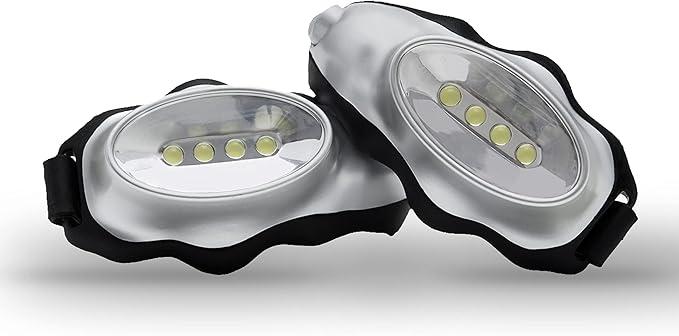 2-Pc Flashlights for Runners and Walkers - Dog Walking Flashlight - Grab and Go Lightweight Night Running Light (Silver)