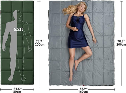 Envelope Sleeping Bag 3 Season Warm Weather Portable Compact Sleeping Bags for Adult Kids with Carry Bag for Camping Hiking Backpacking and Outdoors 59℉-77℉