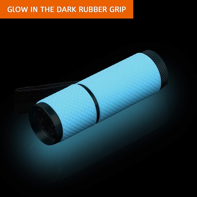 Coolrunner LED Flashlight, Small Glow Flashlights with 9 LED Lights, Portable Light Nail Dryer for Nail Gel, Flashlight Mini Powerful Pet Urine Detector for Dog/Cat, Resin Curing (Blue)