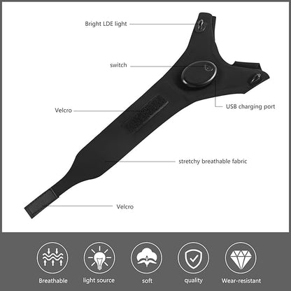 Flashlight Gloves, Fingerless LED Flashlight Gloves, Birthday Gifts for man, Hands Free Flashlights for Working in Darkness Places Fishing, Repair, Camping, Hiking, Running